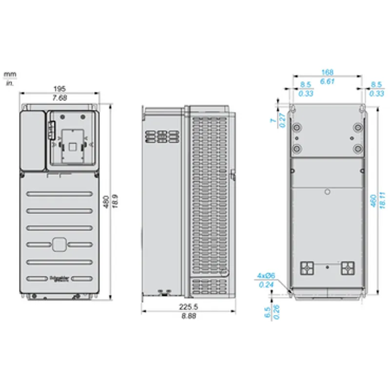 variable speed drive, Altivar Process ATV900, ATV930, 15kW, 380 to 480V, cabinet Integration, IP20 — photo 2 of 6