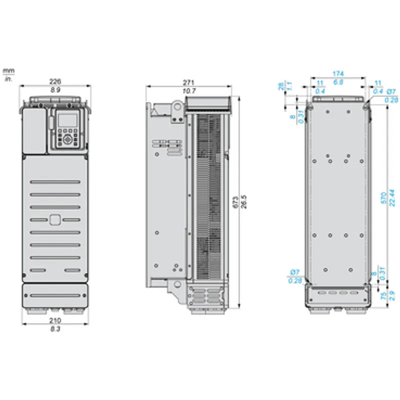 variable speed drive, Altivar Process ATV900, ATV930, 37kW, 400 to 480V, with braking unit, IP21 — photo 2 of 12