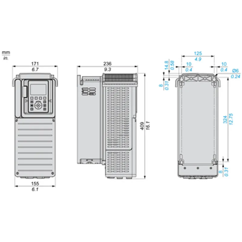 variable speed drive, Altivar Process ATV900, ATV930, 5.5kW, 200 to 240V, with braking unit, IP21 — photo 2 of 12