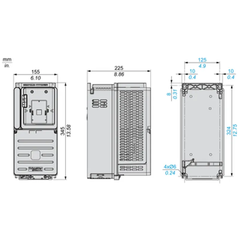 variable speed drive, Altivar Process ATV900, ATV930, 7.5kW, 380 to 480V, cabinet Integration, IP20 — photo 2 of 6