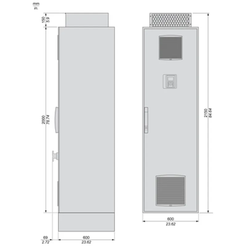 variable speed drive, Altivar Process ATV900, floor standing ATV950, 315kW, 400 to 440V, without braking unit, IP54 — photo 2 of 6