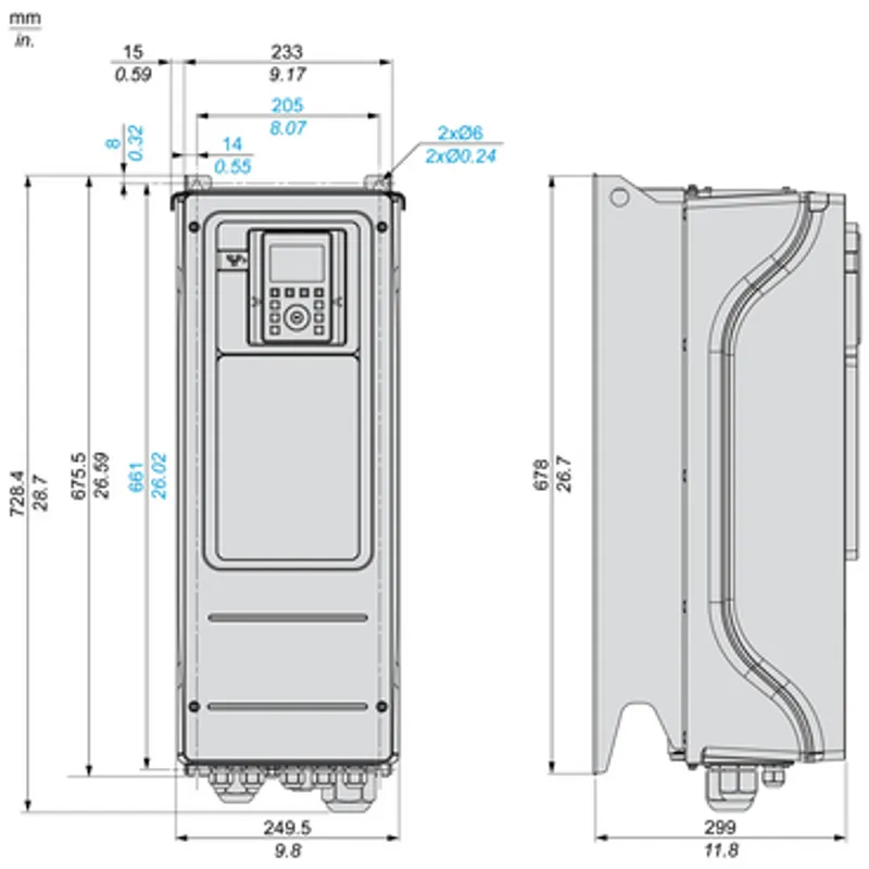 variable speed drive, Altivar Process ATV900, ATV950, 11kW, 400 to 480V, with braking unit, IP55 — photo 2 of 6
