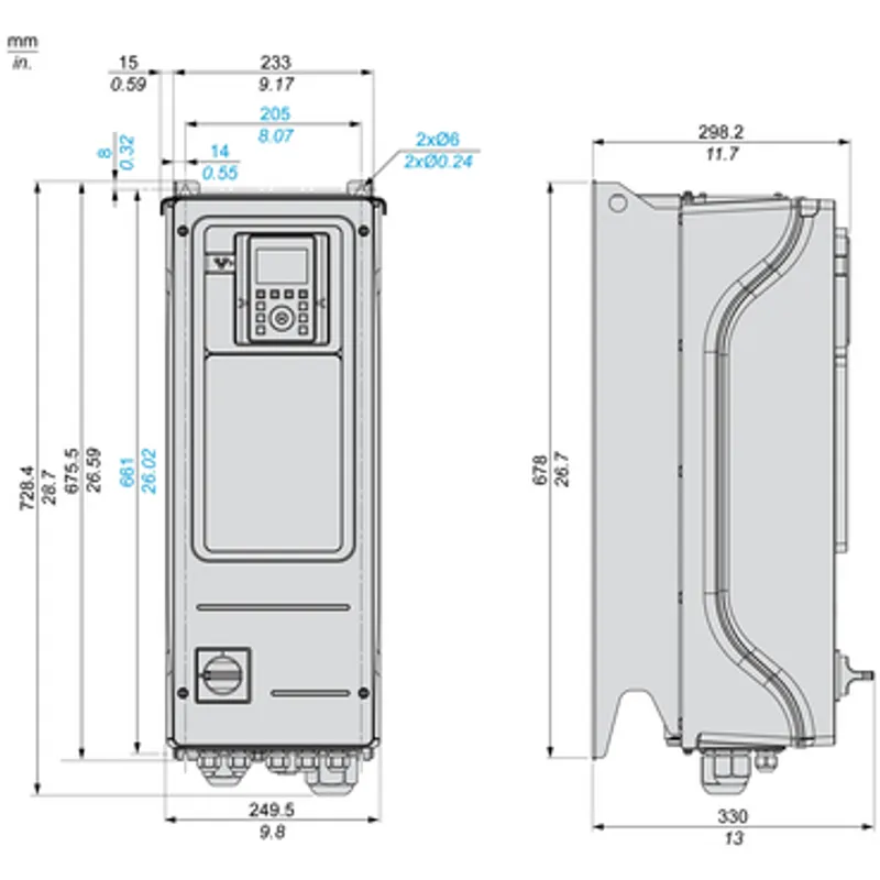 variable speed drive, Altivar Process ATV900, ATV950, 18.5kW, 400 to 480V, with braking unit, switch, IP55 — photo 2 of 6