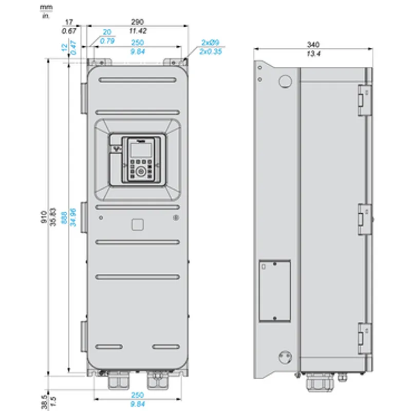 variable speed drive, Altivar Process ATV900, ATV950, 45kW, 400 to 480V, with braking unit, IP55 — photo 2 of 6