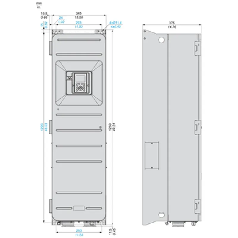 variable speed drive, Altivar Process ATV900, ATV950, 55kW, 400 to 480V, with braking unit, IP55 — photo 2 of 6