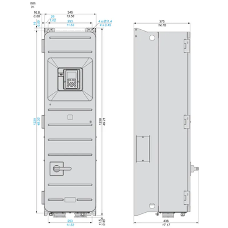 variable speed drive, Altivar Process ATV900, ATV950, 55kW, 400 to 480V, with braking unit, switch, IP55 — photo 2 of 6