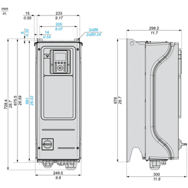 variable speed drive, Altivar Process ATV900, ATV950, 5.5kW, 400 to 480V, with braking unit, switch, IP55 — photo 2 of 6
