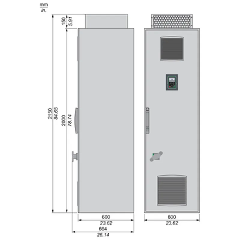 Variable speed drive, Altivar Process ATV900, Regenerative System ATV980 -132/110 kW, 480 V with CE, IP23 — photo 2 of 6