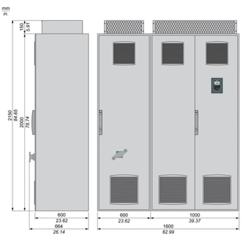 Variable speed drive, Altivar Process ATV900, Regenerative System ATV980 -450/355 kW, 480 V with CE, IP23 — photo 2 of 6