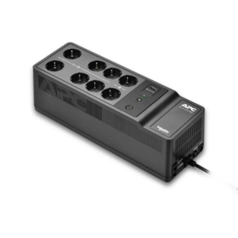 APC Back-UPS, 650VA/400W Floor/Wall Mount, 230V, 8x CEE 7/3 Schuko outlets, USB Type A Port, User Replaceable Battery — photo 1 of 4