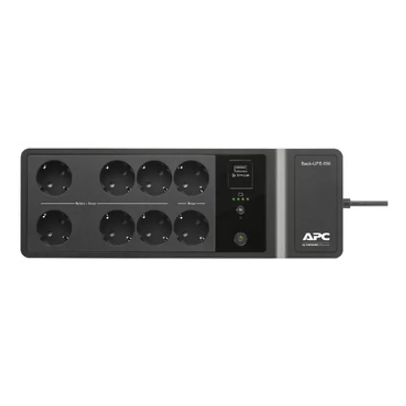 APC Back-UPS, 650VA/400W Floor/Wall Mount, 230V, 8x CEE 7/3 Schuko outlets, USB Type A Port, User Replaceable Battery — photo 4 of 4