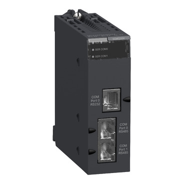 communication module, Modicon X80, Serial link module, 2 RS485 or 232 ports in Modbus and character mode, severe environment — photo 1 of 7