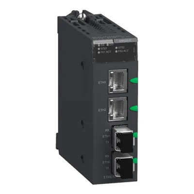 fiber converter, Modicon X80, SM/LC 2CH 100Mb, for severe environment