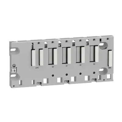 Backplane, Modicon X80 automation platform, 4 slots, panel, plate or DIN rail mounting