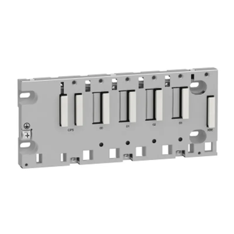 Backplane, Modicon X80 automation platform, 4 slots, panel, plate or DIN rail mounting — photo 1 of 7