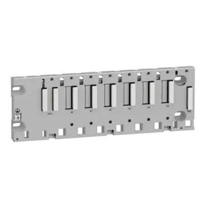 Backplane, Modicon X80, 6 slots, panel, mounting plate or DIN rail mounting