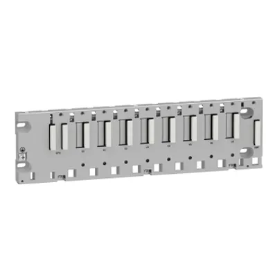 Backplane, Modicon X80, 8 slots, panel, mounting plate or DIN rail mounting