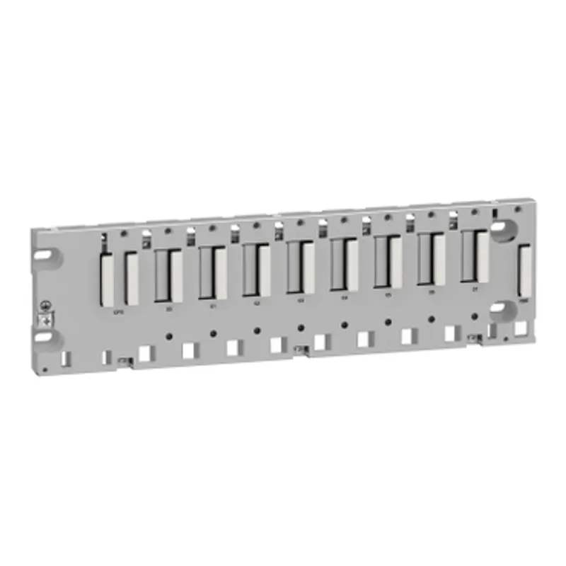 Backplane, Modicon X80, 8 slots, panel, mounting plate or DIN rail mounting, ruggedized — photo 1 of 5