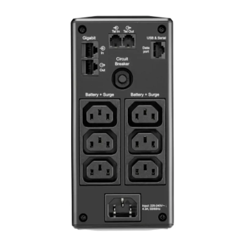 APC Back-UPS Pro, 650VA/390W, Tower, 230V, 6x IEC C13 outlets, AVR, LCD, User Replaceable Battery — photo 3 of 3