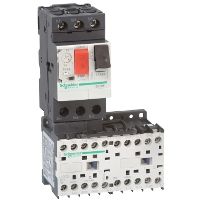 DOL reversing combination starter,TeSys Deca Frame 2,GV2ME06 and LC2K06,1-1.6A,24V DC — photo 1 of 2