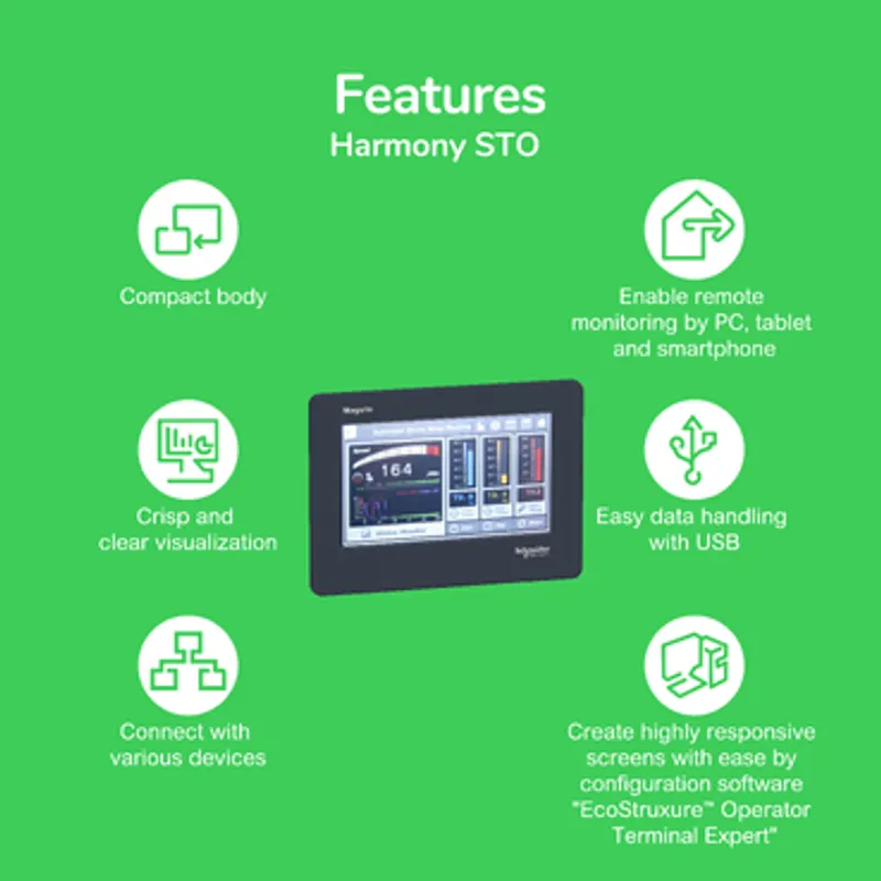 touch panel screen, Harmony STO & STU, 4.3inch wide, RS 232/485 RJ45 — photo 3 of 10