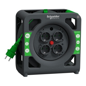 Thorsman - Cable reel 15m HO5VVF 3G1.0 IP20 Schuko