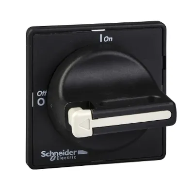 Handles and front plates,TeSys Control,black handle,black front,1-3 padlocking,fixing by single hole Ø22.5mm