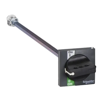 extended rotary handle, Compact INS40 to INS60, IP55, IK08, black handle, front control
