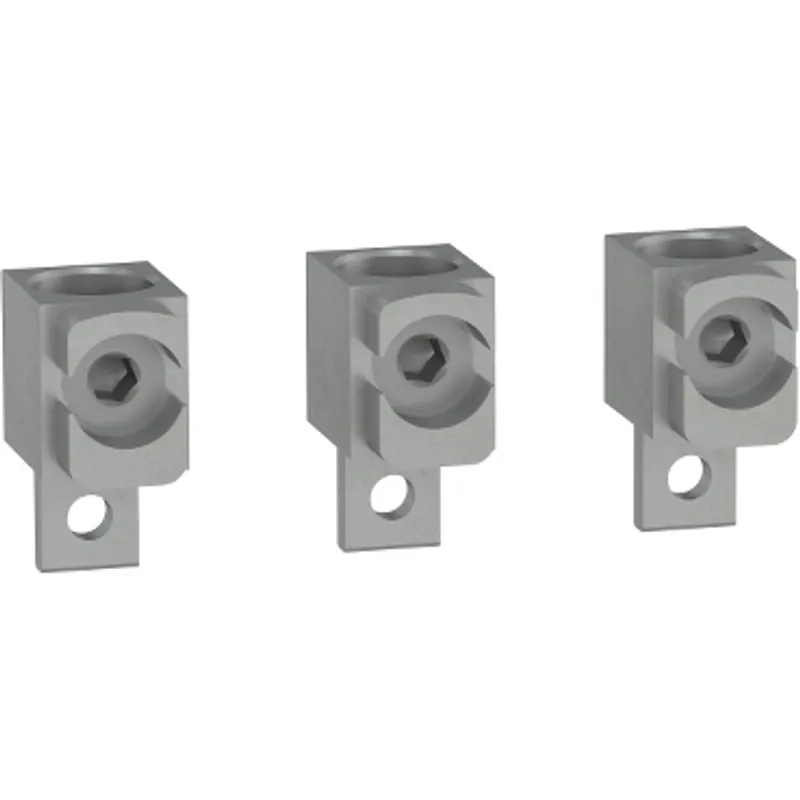 Aluminium bare cable connectors, ComPacT NSX, for 1 cable 120mm² to 240mm², 250A, set of 3 parts — photo 1 of 3
