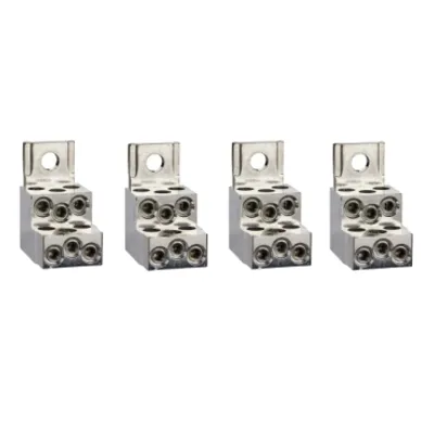 Aluminium bare cable connectors, ComPacT NSX, for 6 cables 1.5mm² to 35mm², 250A, set of 4 parts