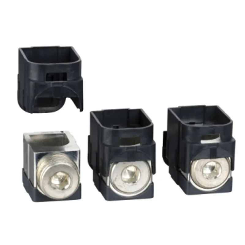 Aluminium bare cable connectors, ComPacT NSX, for 1 cable 120mm² to 185mm², 250A, set of 3 parts — photo 1 of 3