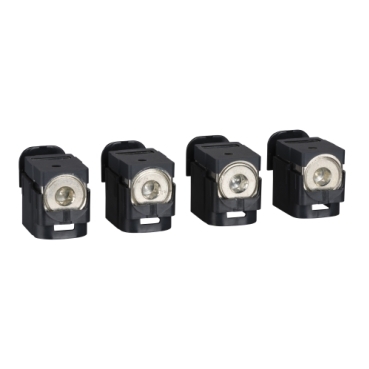 Aluminium bare cable connectors, ComPacT NSX, for 1 cable 120mm² to 185mm², 250A, set of 4 parts — photo 1 of 3