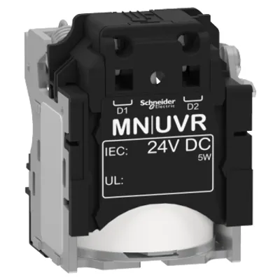 Undervoltage release MN, ComPacT NSX, rated voltage 24VDC, screwless spring terminal connections