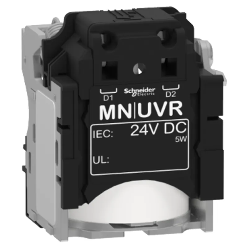 Undervoltage release MN, ComPacT NSX, rated voltage 24VDC, screwless spring terminal connections — photo 1 of 3
