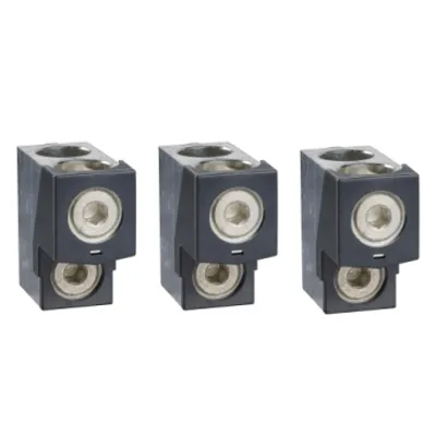 Aluminium bare cable connectors, ComPacT NSX, for 2 cables 35mm² to 240mm², 630A, set of 3 parts
