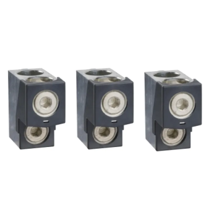 Aluminium bare cable connectors, ComPacT NSX, for 2 cables 35mm² to 240mm², 630A, set of 3 parts — photo 1 of 3