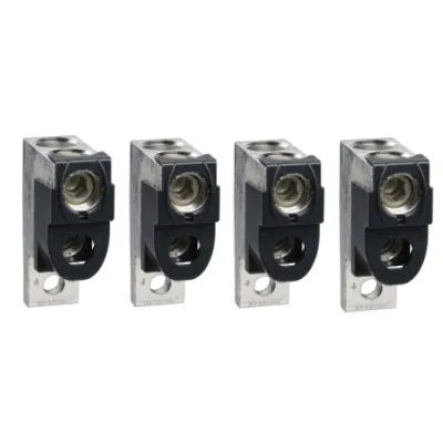 Aluminium bare cable connectors, ComPacT NSX, for 2 cables 35mm² to 240mm², 630A, set of 4 parts