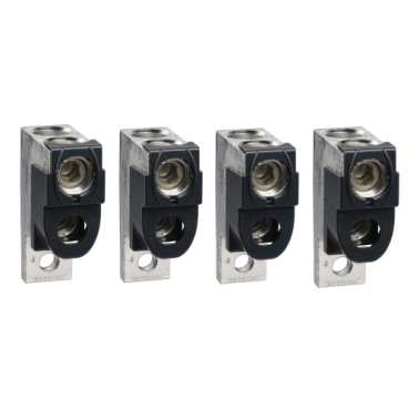 Aluminium bare cable connectors, ComPacT NSX, for 2 cables 35mm² to 240mm², 630A, set of 4 parts — photo 1 of 3