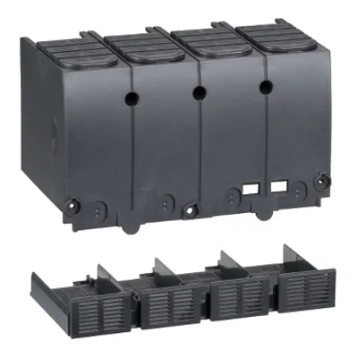 Terminal shield, ComPacT NSX100/160/250 DC, 4P, upstream/downstream, series connection of poles