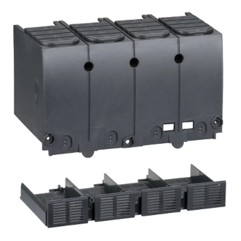 Terminal shield, ComPacT NSX100/160/250 DC, 4P, upstream/downstream, series connection of poles