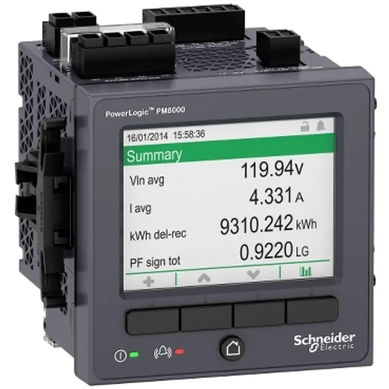 Power quality meter, PowerLogic PM8000, Essential, integrated display, 64 MB, 128 s/c — photo 2 of 2