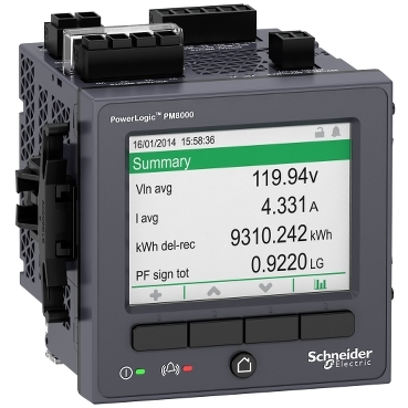 Power quality meter, PowerLogic PM8000, Standard, integrated display, 512 MB, 256 s/c, MID certified — photo 3 of 4