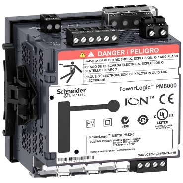 Power quality meter, PowerLogic PM8000, Standard, integrated display, 512 MB, 256 s/c, MID certified — photo 4 of 4