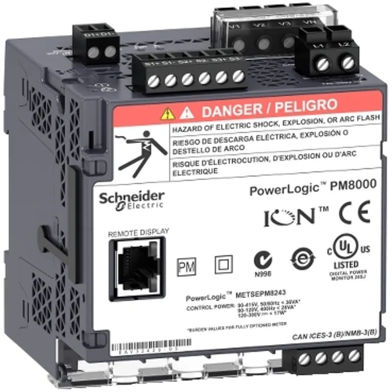 Power quality meter, PowerLogic PM8000, Advanced, transducer, 512 MB, 512 s/c — photo 1 of 2