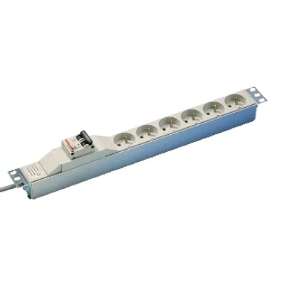 Actassi - 1U power distribution rail - 6 sockets+circuit breaker 19P UTE