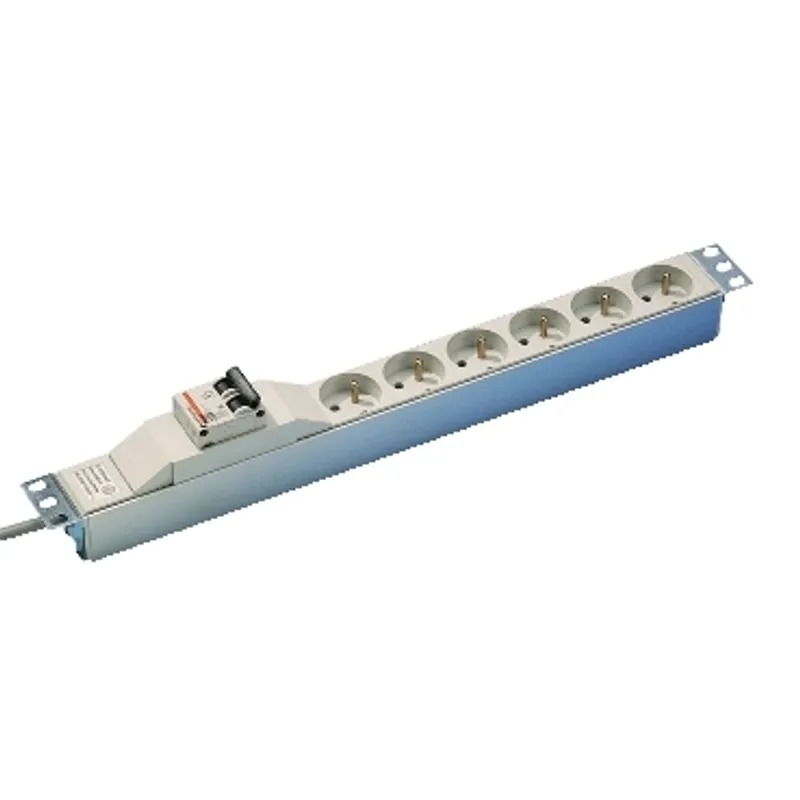 Actassi - 1U power distribution rail - 6 sockets+circuit breaker 19P UTE