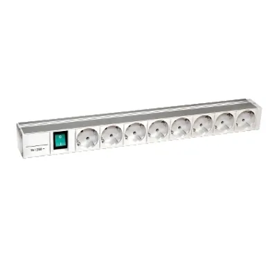 Actassi - 1U power distribution rail - 8 sockets+switch 19P UTE