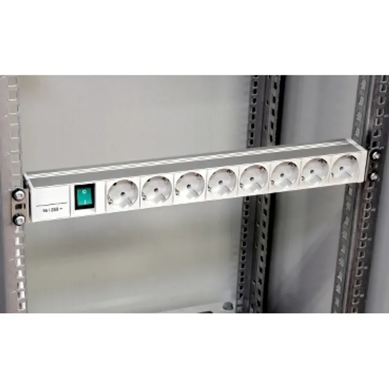 Actassi - 1U power distribution rail - 8 sockets+switch 19P VDE