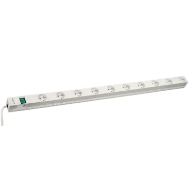 Actassi - vertical power distribution rail - 10 sockets+switch UTE