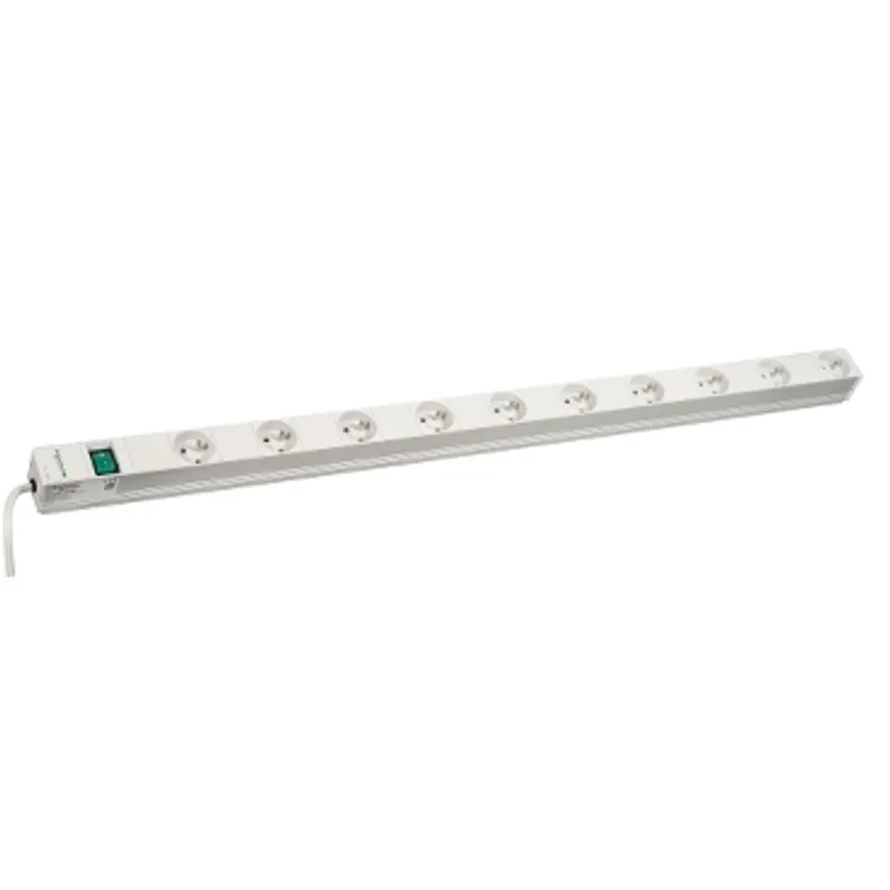 Actassi - vertical power distribution rail - 10 sockets+switch UTE